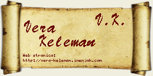 Vera Keleman vizit kartica